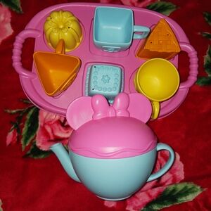 Disney Minnie Mouse Green Toys Tea Set for Kids Pretend Play Tea Party